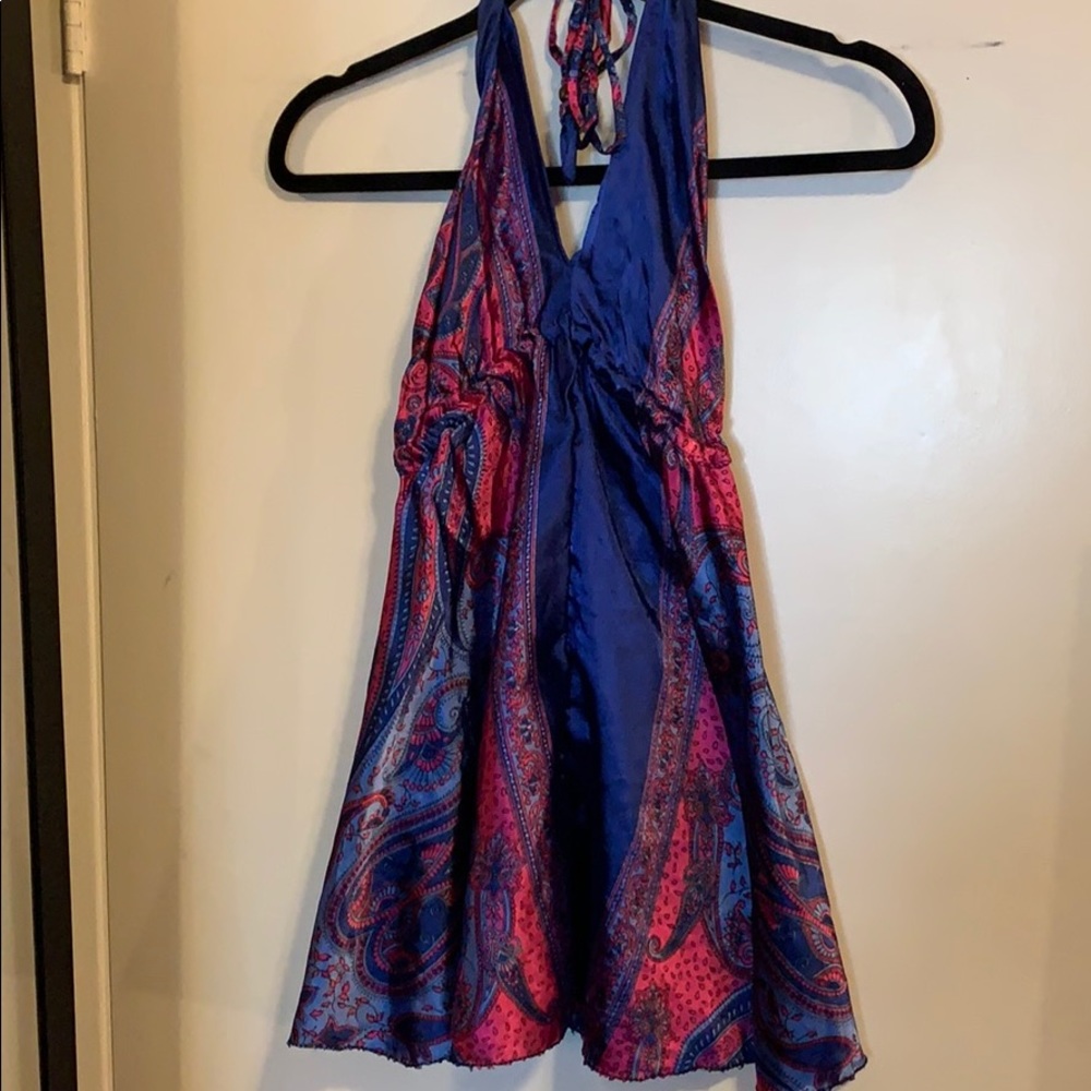 Gorgeous Boho Satin Tie-Back Halter Tank NWOT